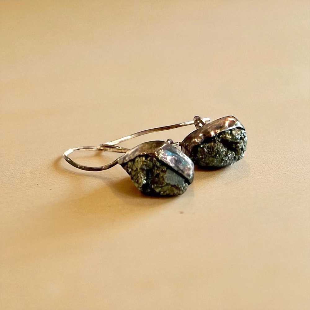 Elegant Raw Stone Drop Earrings
